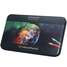 JOYWISH Yes Mall One's More Classic Grip Drawing油性彩色鉛筆+鐵盒套組, 72 種顏色, 1套