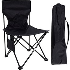 비제이팩토리 킵샌딩 포터블 피크닉 캠핑 의자, 블랙, 1개