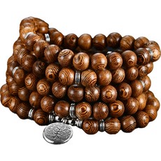108顆珠 蓮花佛像手鍊項鍊 生命之樹, 1個, 棕色