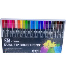 The Jonet 彩色軟毛筆套組 24色, 24個, 黑色款