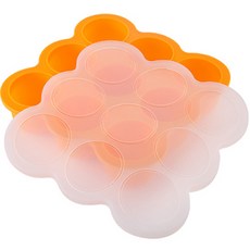 矽膠9格輔食容器 MP199, 1個, 橘色