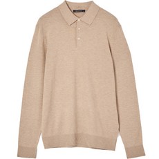 Kin Loc 男式羊絨鈕扣領長袖針織衫