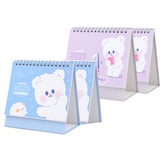 Morning Glory 3000 Morning Design 立式日曆 2023 2 種 x 2p 套組, 1套, 藍色, 粉色