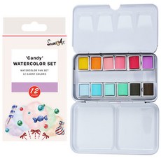 Make Mine 繪畫水彩固體顏料 糖果調色盤套組 12格, 12色