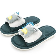 孩童玩偶造型燈芯絨室內拖鞋