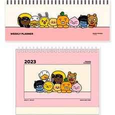 Kakao Friends KF 2023 小型台歷 + 基本週記套組, 1套, 粉紅色（日曆），粉紅色（計劃）