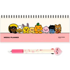 Kakao Friends KF Basic Weekly Planner + Figure 圓珠筆套組, 粉紅色（規劃師）