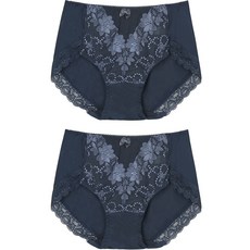 여성용 플라워 자수 노라인 햄팬티 2p PTM-2450
