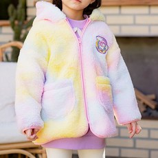 Lala Amang 女童水彩色調蓬鬆連帽外套