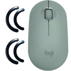 로지텍 M350 PEBBLE 무선 마우스 MR0075 + 마우스 피트 2p, MR0075(마우스), 유칼립투스