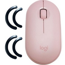 로지텍 M350 PEBBLE 마우스 MR0075 + 마우스 피트 2p, 핑크