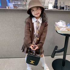 女童款學校簡約襯衫+領帶 CCV57GSH463組