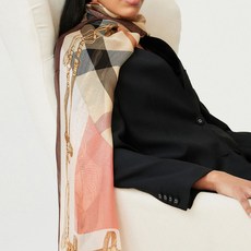 DAKS 大格紋長版絲巾