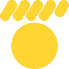 圓形5彩紙片 黃色 36 cm, 1色, 20張