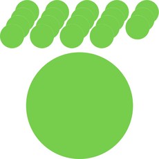 圓形5彩紙片 綠色 25cm, 1色, 20張