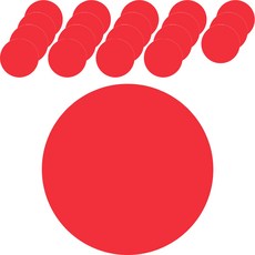 圓形5彩紙片 紅色 36cm, 1色, 20張