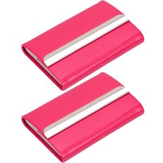 민코 가죽 명함 케이스 2p M740, 로즈레드, 1단