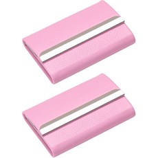 민코 가죽 명함 케이스 2p M744, 핑크, 1단