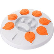 딩동펫 강아지 버튼 노즈워크 슬로우식기, 오렌지, 1개