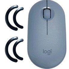 로지텍 M350 PEBBLE 마우스 MR0075 + 마우스 피트 2p, 마린블루