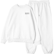 몬티몬 남성용 FOLLOW ME 프린팅 오버핏 기모 맨투맨 + 조거팬츠 세트