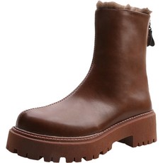 레오나르 여성용 스탠다드 키높이 워커 털 슈즈