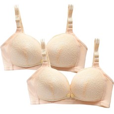 蕾絲設計前開扣哺乳內衣 2件組