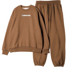 몬티몬 남성용 NOVEMBER 프린팅 오버핏 기모 맨투맨 조거 상하 세트