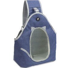 TAIL UP 寵物硬底網眼斜背包, 海軍藍