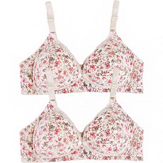 G&Y 花卉印花鈕扣哺乳內衣 2件組