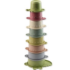 Joy Kids 幼兒多彩多功能鱷魚疊疊杯洗澡玩具杯, 1個, 混合顏色