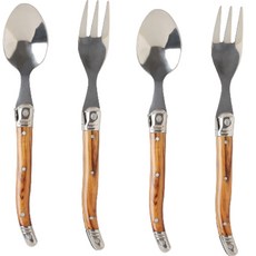 復古手柄餐具 棕色, 1套, 2p 茶匙 + 2p 茶叉