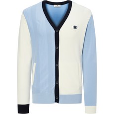 헤지스골프 남성용 BRITISH CLASSIC 컬러팁 조직 믹스 가디건 스웨터 HUSW2D621