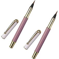 Dasababa 高級刷頭軟毛扇形刷 粉紫色, 2個, 長度 14cm