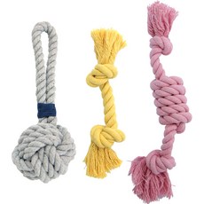 THE DOG 狗狗 PLAY 互動拉扯玩具 小型犬用 球繩 + 骨頭 S + 糖果 套裝, 1套, 混合顏色