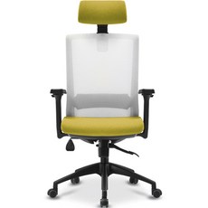 체어포커스 컴즈 블랙바디 메쉬 의자 C506BK, 화이트(등판), 고급 옐로우(헤드레스트, 방석)