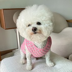 bydamsoomi 狗狗花朵吊帶鈕扣背心, 粉紅色