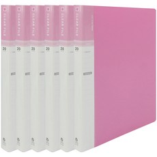 Hyunpoong 20頁 Vivo 索引 A4 透明文件夾, 6個, 粉紅色