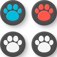 HOHOO Iine Switch Procon 操縱桿帽 4 件套任天堂 Souch / PlayStation 4 5 / XOBX360 控制器, 1套, 貓毛（藍+紅）