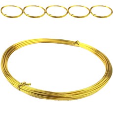 MaDaKkuMi 彩色工藝鐵絲 鋁線 1mm x 5m, 6個, 06 金色