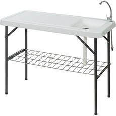 캠선생 아웃탑 클린 테이블 + 하부 선반 세트, 화이트(테이블)