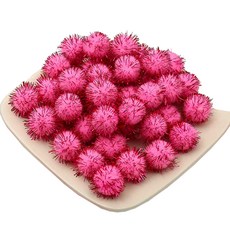 DIY製作閃粉1.5cm彩色高彈力絨球彩滴100p, 1個, 玫瑰紅