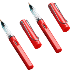 Dasababa 高級柔軟書法扇形筆, 2個, 紅色