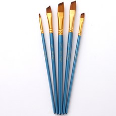 Dasababa 藍十字油畫筆5件組 斜角筆, 5/8, 1/2, 3/8, 1/4, 1/8, 1套