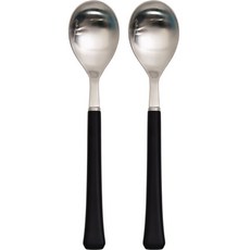 RAONNURI 孩童不鏽鋼餐匙 2入, 黑色的, 單品