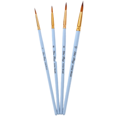 Dasababa 霧面藍油畫筆4件組 尖頭筆刷, 1套, 4, 6, 8, 10