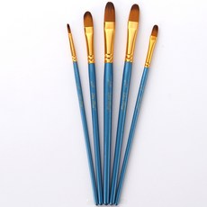 Dasababa Blue Cross 圓頭油畫筆 5件組, 5/8, 1/2, 3/8, 1/4, 1/8, 1套