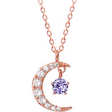 미니아트 여성용 6월 라벤더 달큐빅 목걸이 RS487 + 쇼핑백