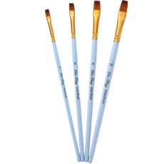 Dasababa 啞光藍油畫筆 4件組 扁平筆, 1套, 4, 6, 8, 10