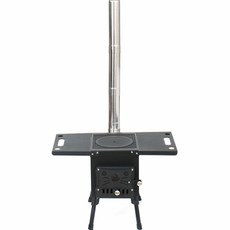 힐링캠핑 접이식 불꽃창 화목난로 57.5 x 46 cm